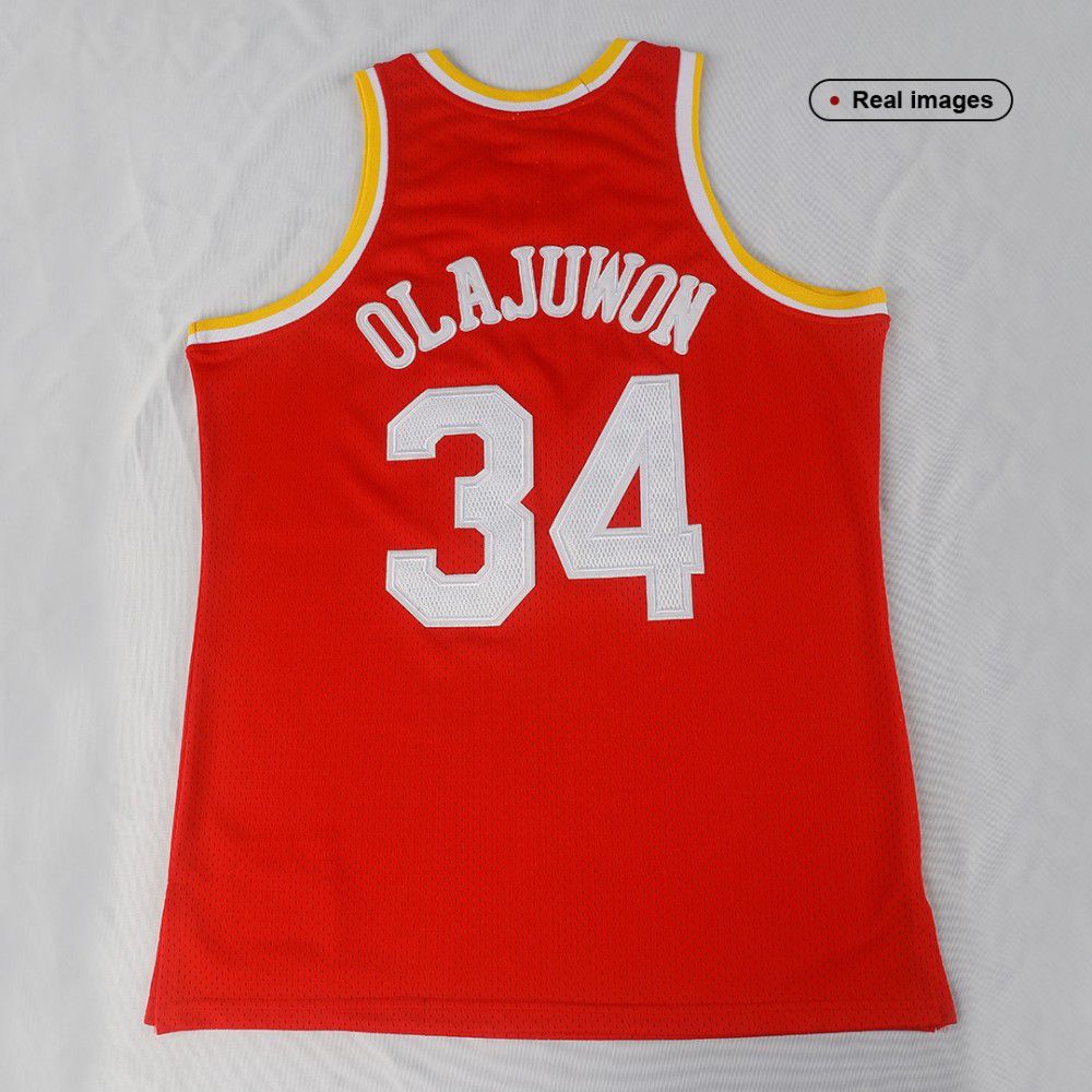 Men's Houston Rockets Hakeem Olajuwon Throwback Red 1993-94 Hardwood Classics Swingman Jersey-Pro Kit Vault | Brand New 26/27 Sports Jerseys